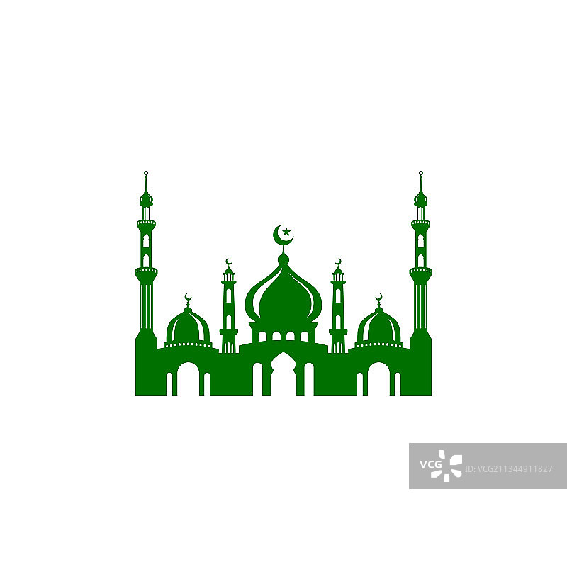 清真寺轮廓图标logo设计图片素材