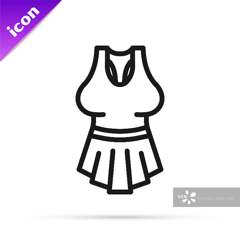 黑色线条汗衫图标，白色背景图片素材