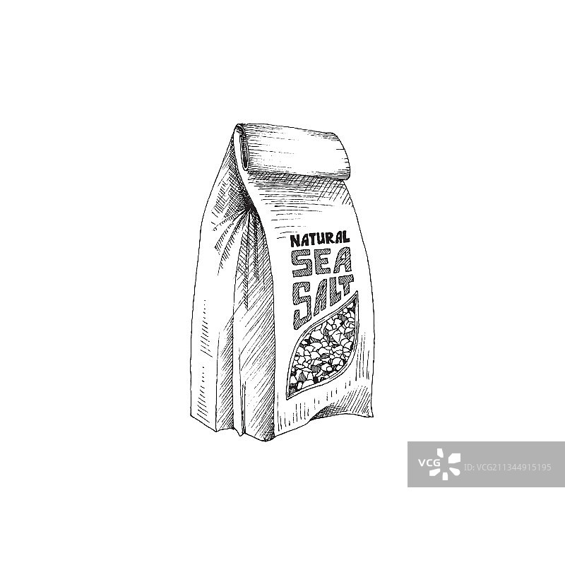 手绘海盐纸袋雕刻图案图片素材