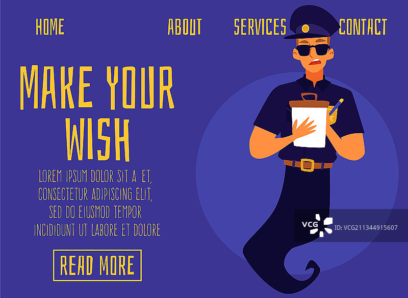 带有友善微笑精灵的网站banner图片素材