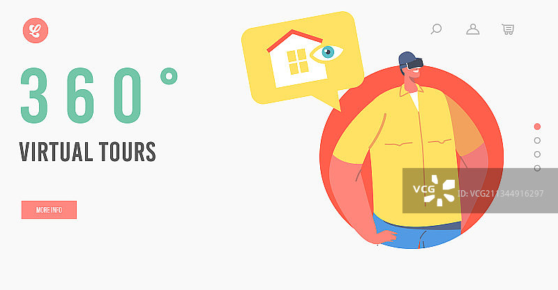 360度虚拟房屋导览着陆页模板图片素材