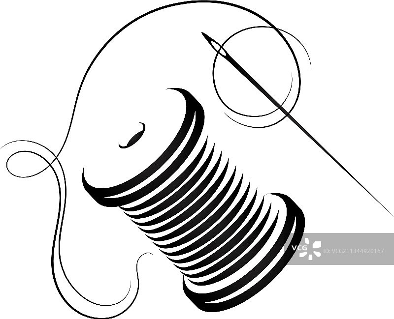 裁缝用的针和线轴符号图片素材