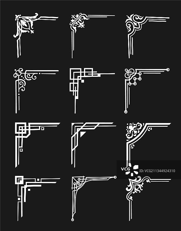 装饰艺术边框角花分割线图片素材