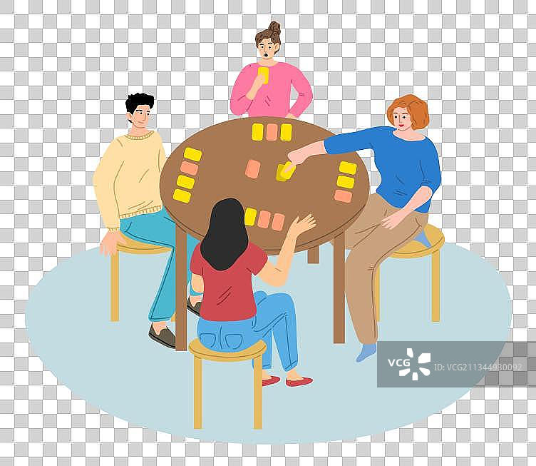 朋友聚会打牌图片素材