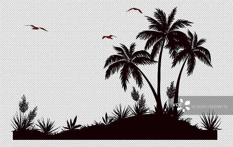 海藻树剪影png免抠图图片素材