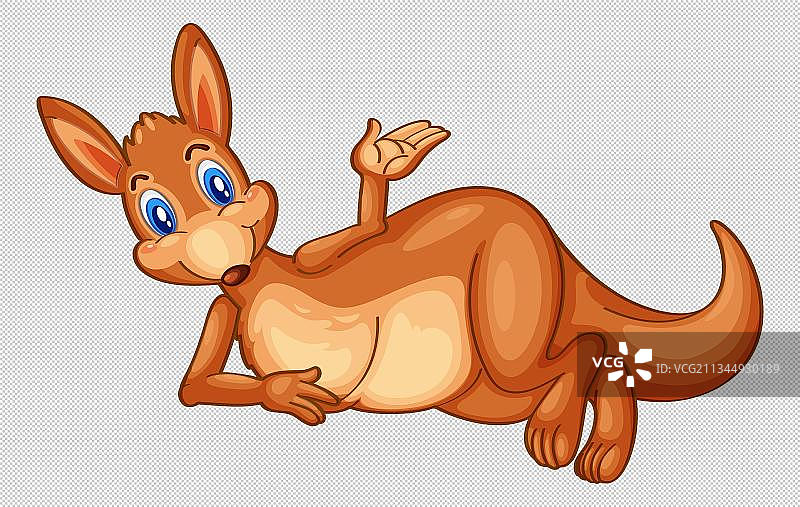 躺着的袋鼠PNG免抠图图片素材