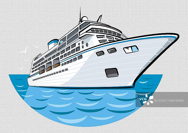 一艘水中的游轮图片素材