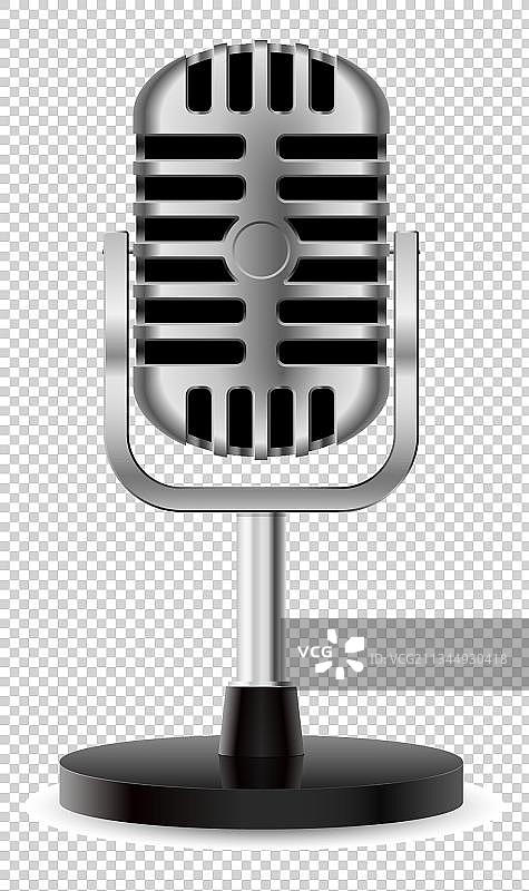 一个银色麦克风图片素材