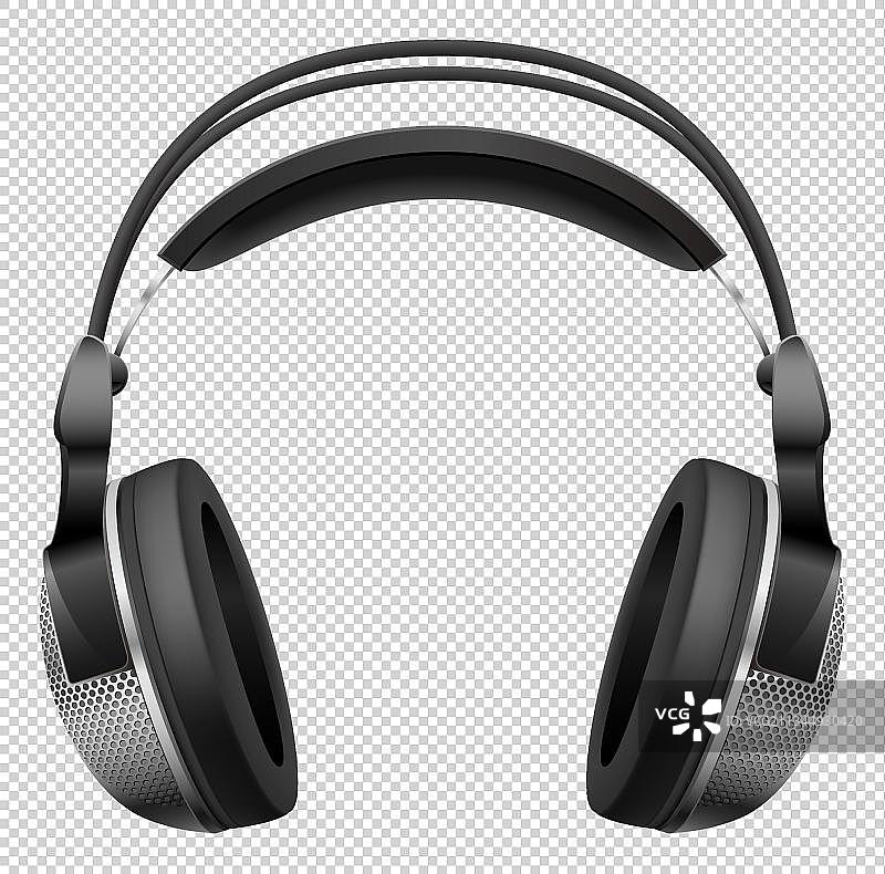 一个黑色耳机图片素材