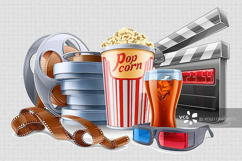 电影爆米花可乐组合免抠元素图片素材