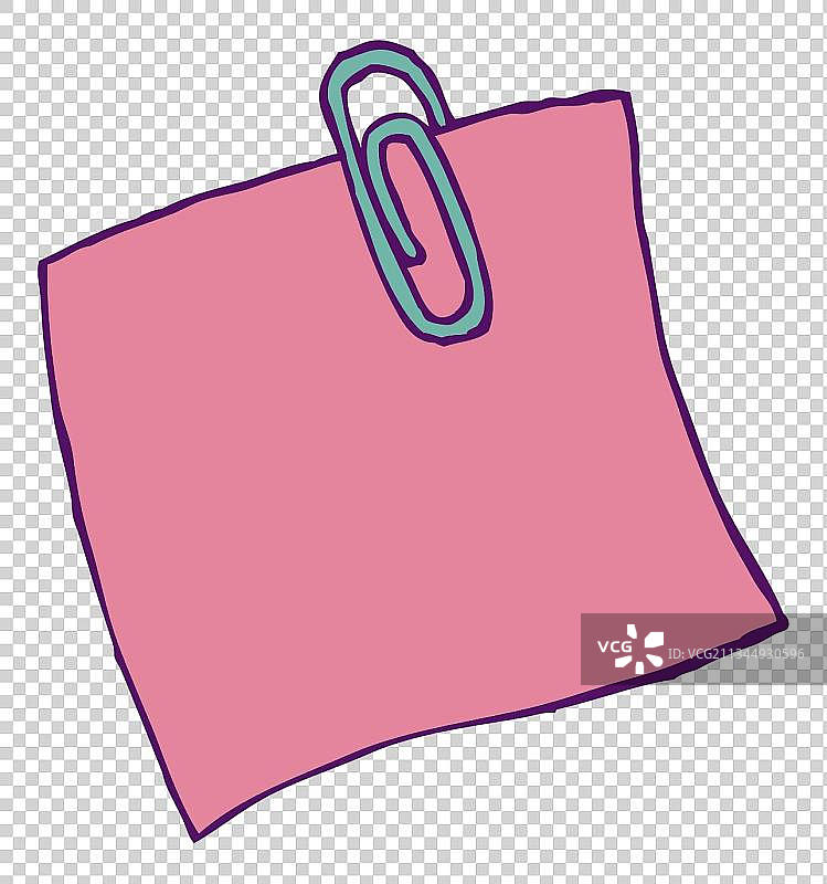 粉色便签卡通高清png免抠元素图片素材