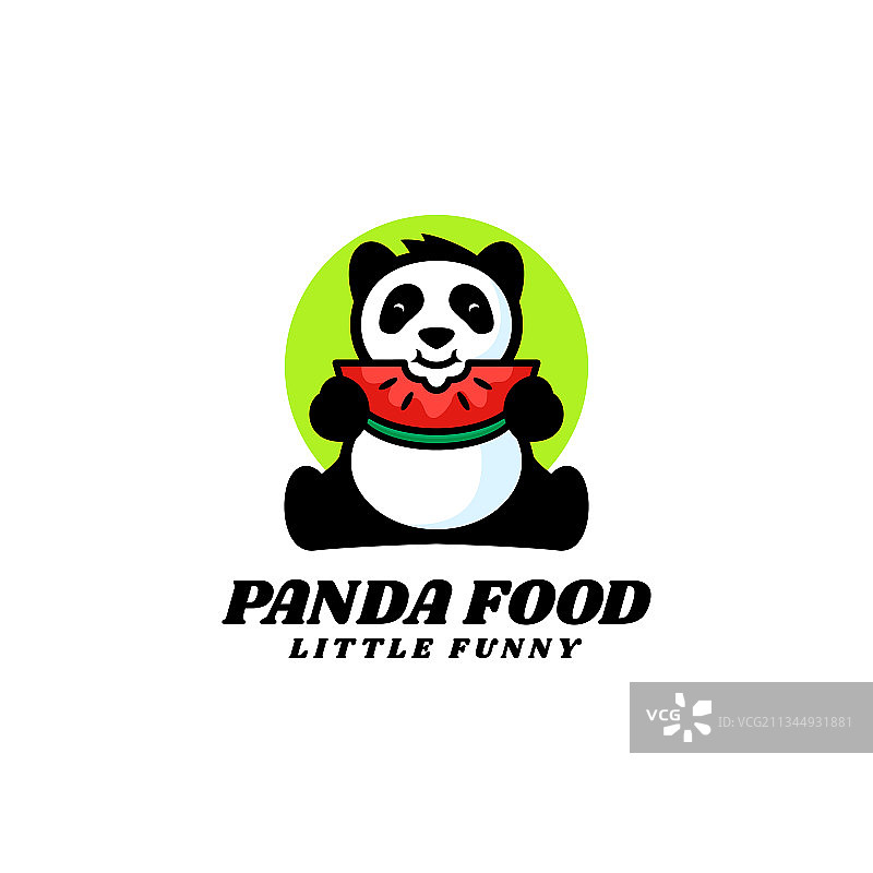 熊猫美食卡通吉祥物标志图片素材
