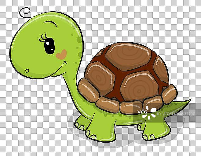 手绘卡通乌龟免扣元素图片素材