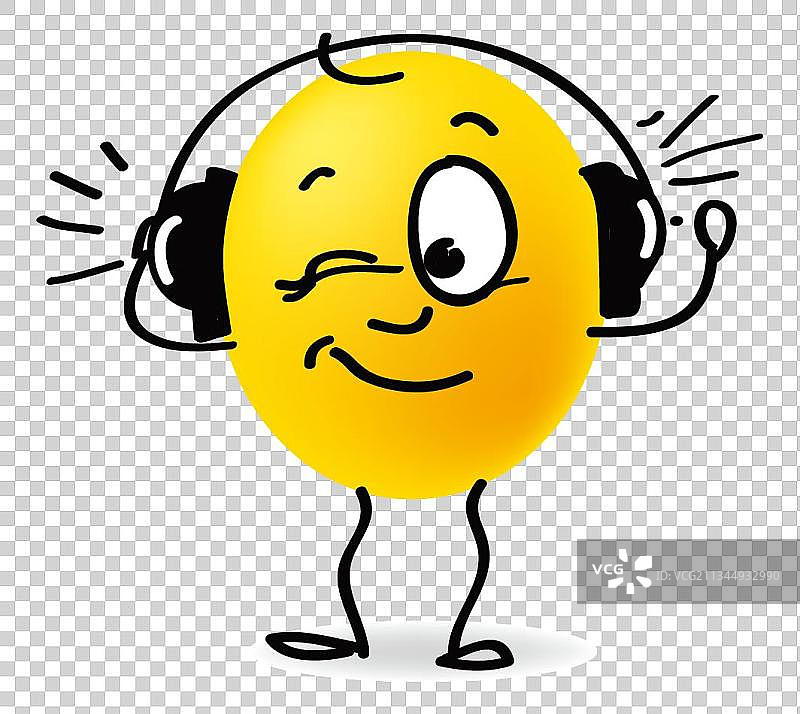 听音乐的黄豆小人图片素材