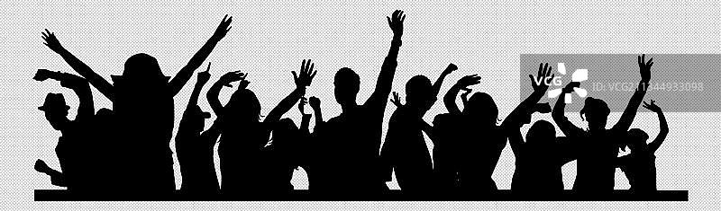 欢呼的人群人物剪影图片素材