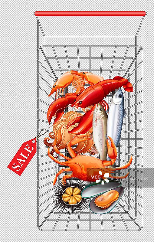海鲜打折大乐购图片素材