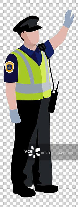 交通警察指挥卡通插画图片素材
