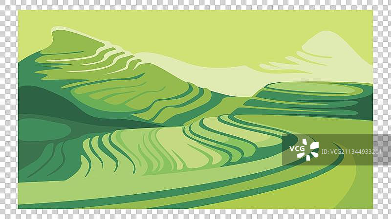 绿色梯田背景图片素材