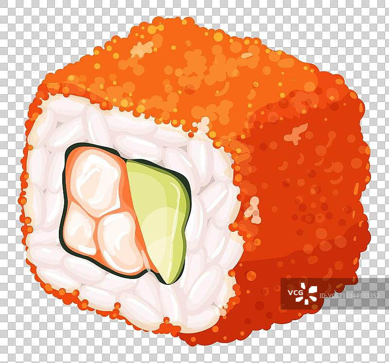 手绘鱼子酱寿司卷图片图片素材