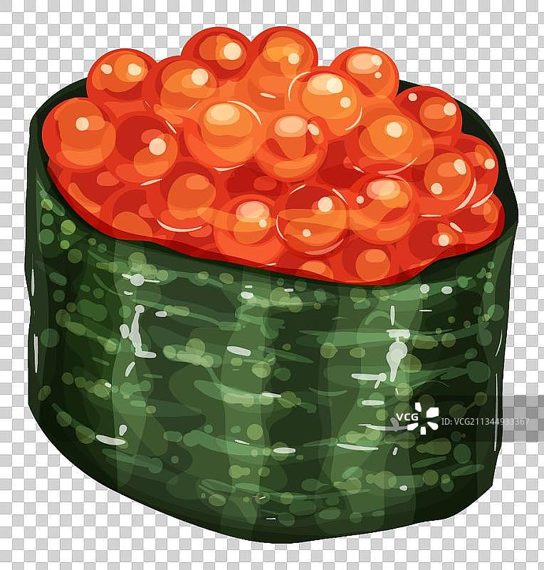 手绘卡通蟹籽寿司图片素材