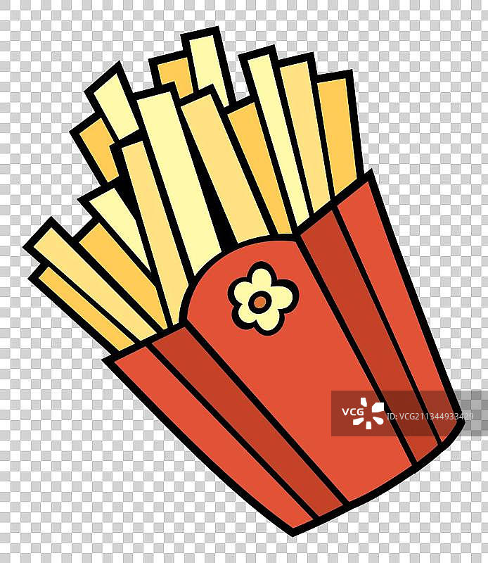 卡通西餐快餐薯条插画图片素材