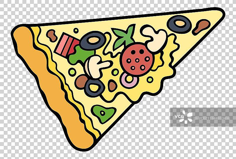 卡通一块披萨饼插画图片素材