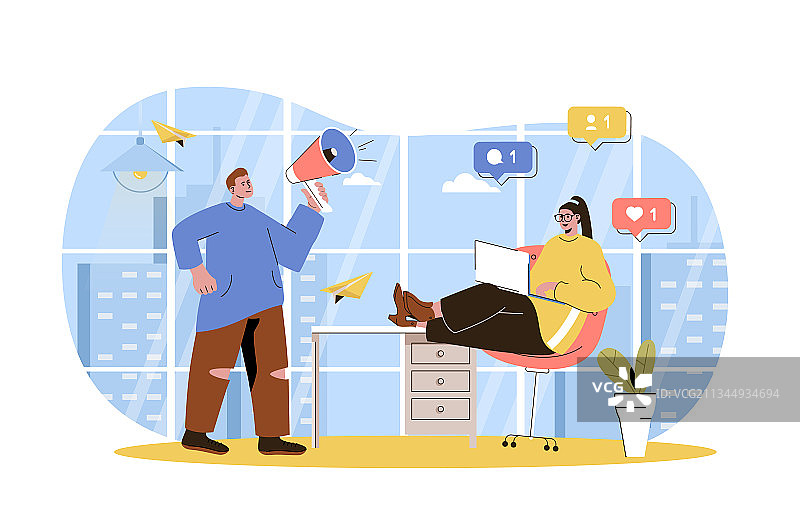 数字营销网页人物概念团队图片素材