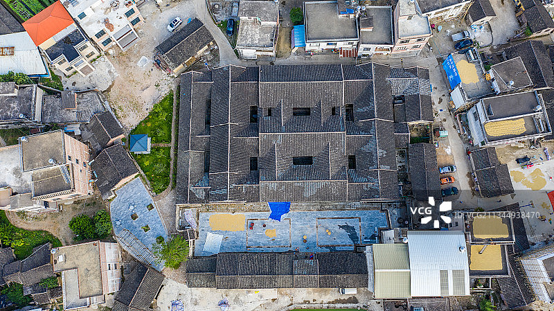 鸟瞰客家围屋图片素材