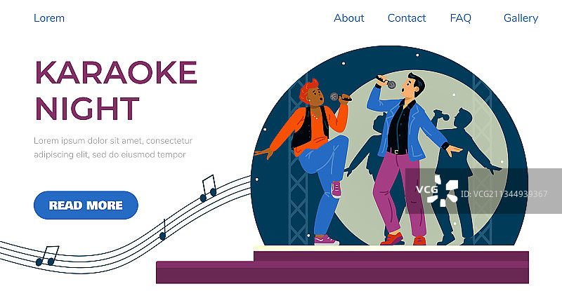 卡拉OK之夜网站banner或着陆页图片素材