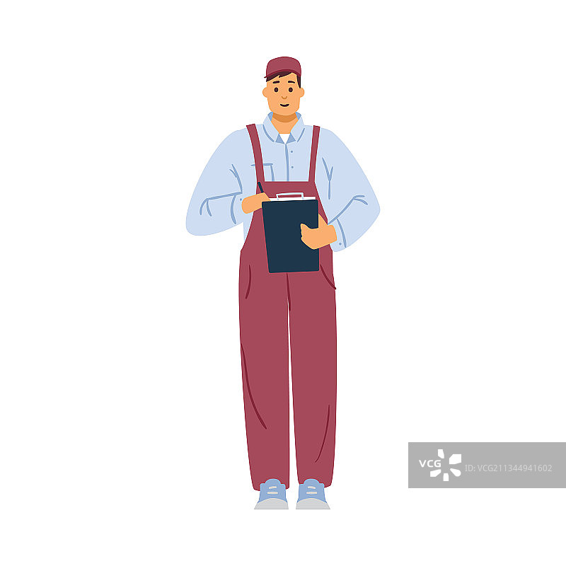 搬家或送货公司员工（扁平风格）图片素材