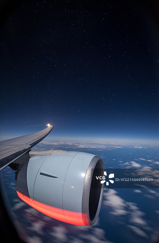 飞机上的星空图片素材