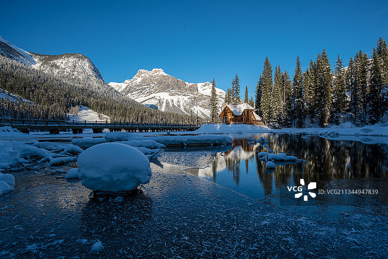 翡翠湖，加拿大图片素材
