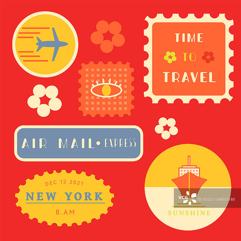 旅行邮票邮戳图片素材
