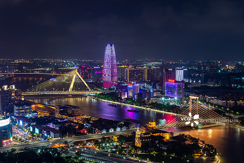 宁波，三江口，天一广场，玉米楼，外滩，夜景，房地产，灯光秀图片素材