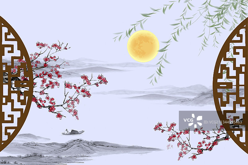 中秋节月圆人团圆图片素材