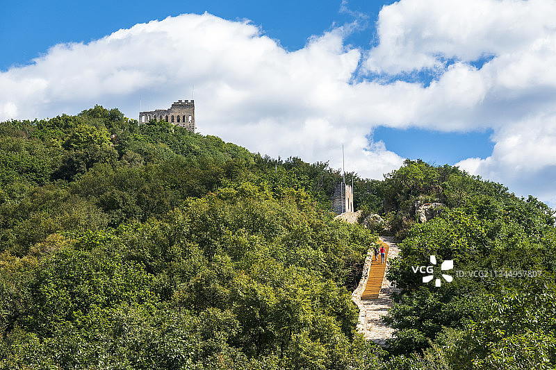攀登万里长城第一楼北京延庆九眼楼长城图片素材