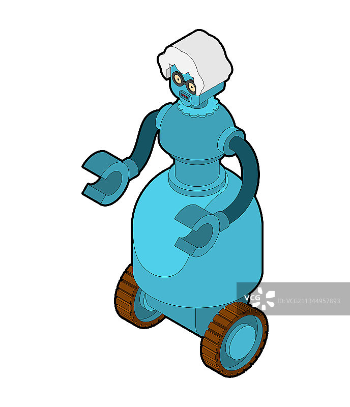 与世隔绝的机器人奶奶保姆图片素材