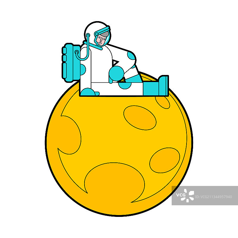 月球上孤独的宇航员。图片素材