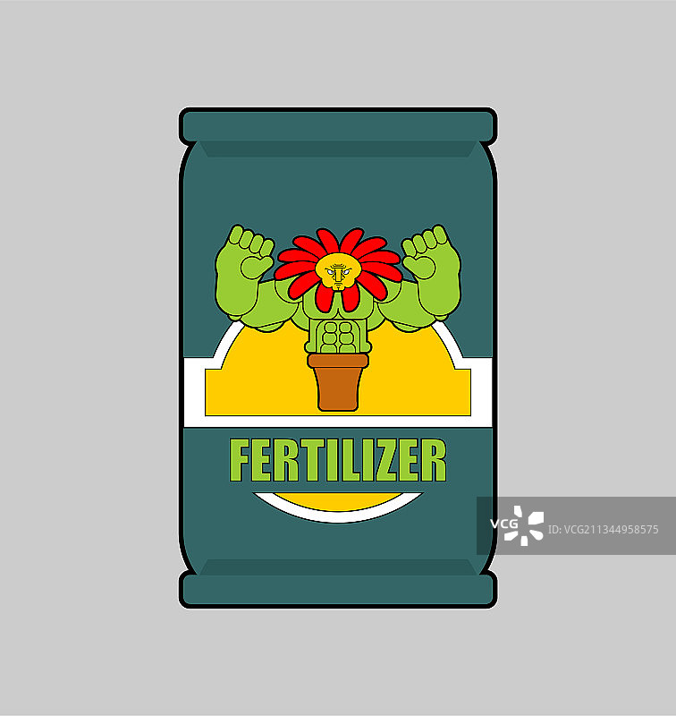 独立的肥料袋，植物生长旺盛图片素材