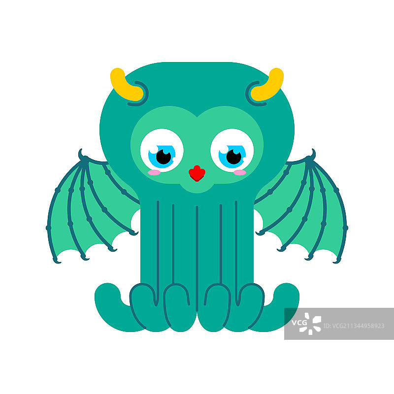 可爱克苏鲁宝宝卡通章鱼图片素材