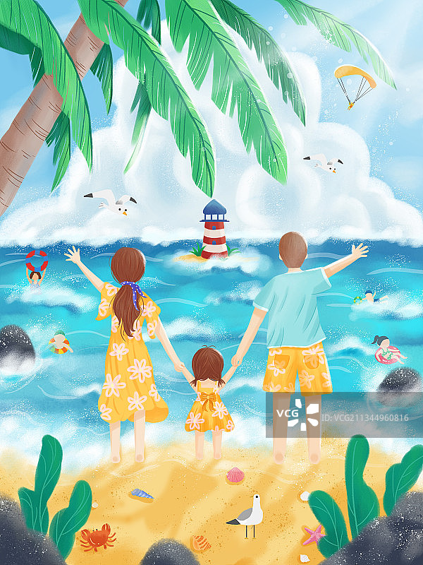 老母亲的带娃生活——一起去海边吧图片素材