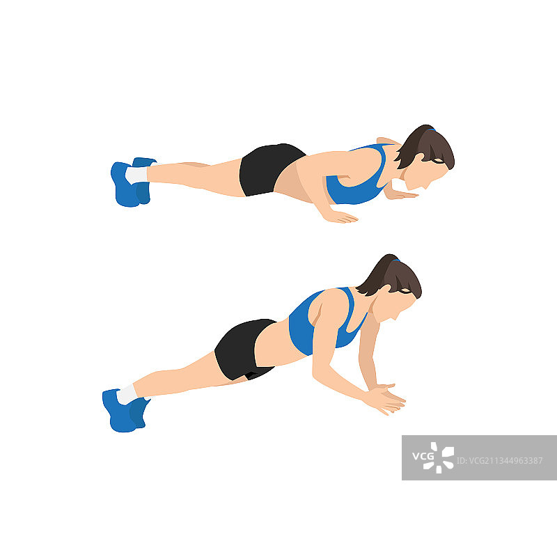女人在做动态击掌俯卧撑图片素材