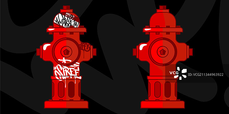 扁平红色城市消防栓供水系统图片素材