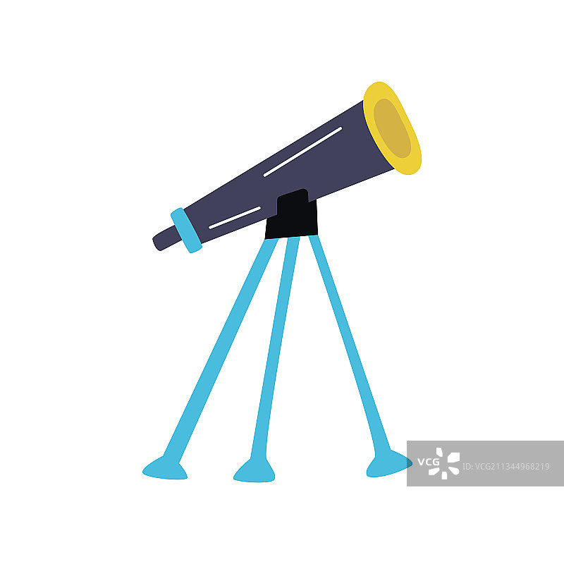 手绘望远镜夜空研究图片素材