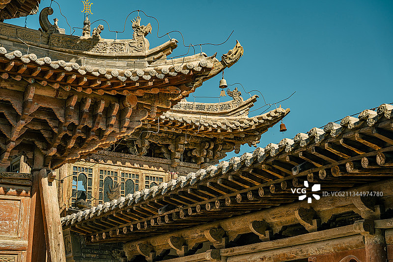 张掖, 大佛寺, 屋顶, 建筑, 细节, 木制, 古建筑,图片素材
