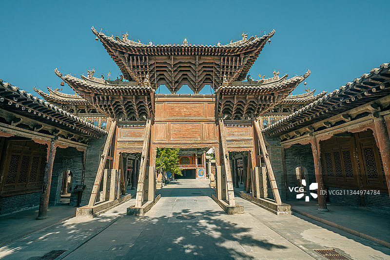 张掖, 大佛寺, 建筑, 木制, 细节, 佛教图片素材