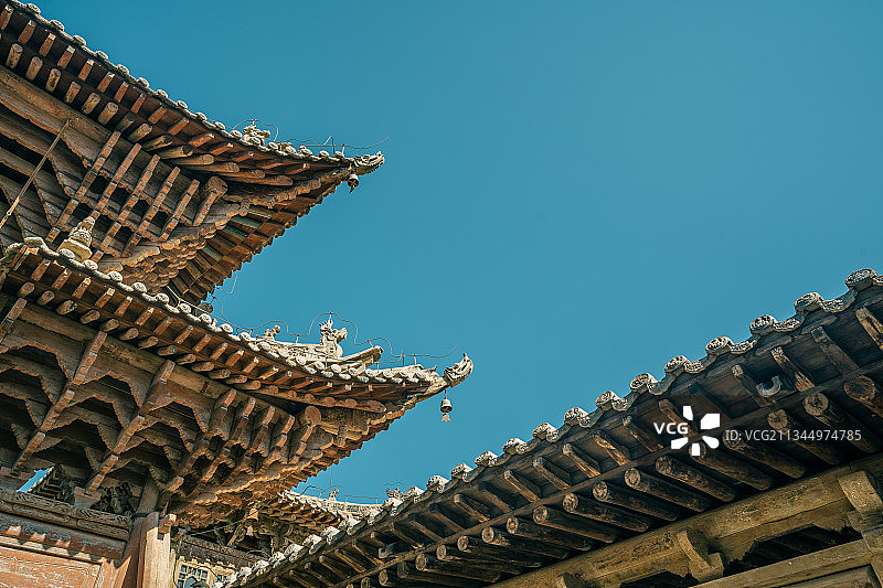 张掖, 大佛寺, 屋顶, 建筑, 细节, 木制, 古建筑,图片素材