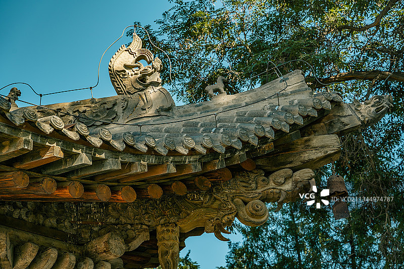 张掖, 大佛寺, 屋顶, 建筑, 细节, 木制, 古建筑,图片素材