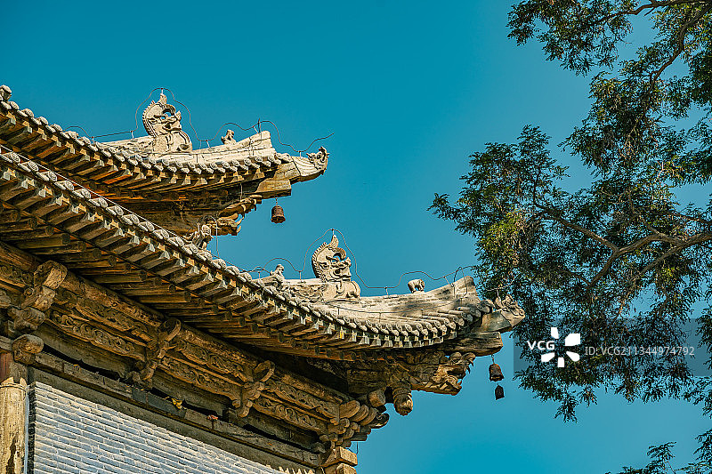 张掖, 大佛寺, 屋顶, 建筑, 细节, 木制, 古建筑,图片素材