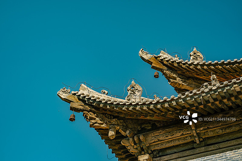 张掖, 大佛寺, 屋顶, 建筑, 细节, 木制, 古建筑,图片素材